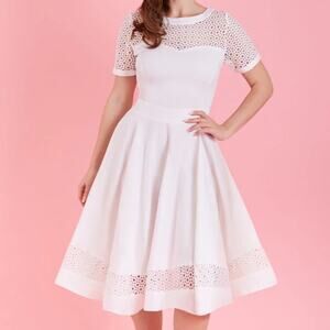 NWT Dolly and Dotty Tess Lace Embroidered Twirl Dress Rockabilly Retro Women’s 4